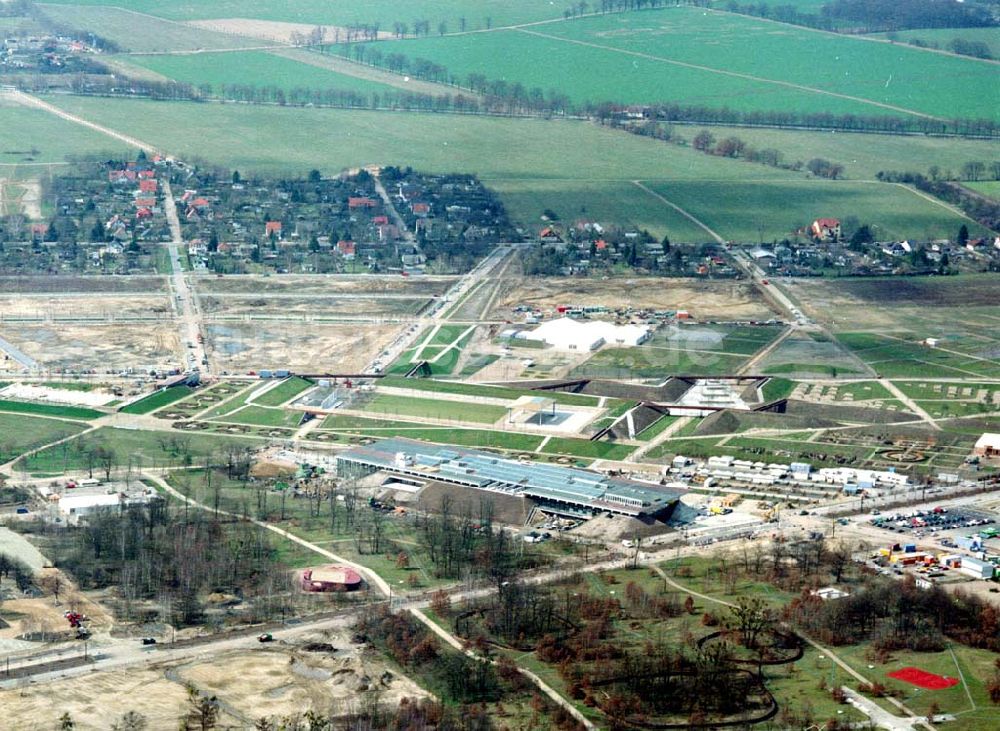 Potsdam / BRB von oben - Herrichtung des BUGA - Geländes auf dem ehem. russ. Kasernengelände am Bornstadter Feld in Potsdam.