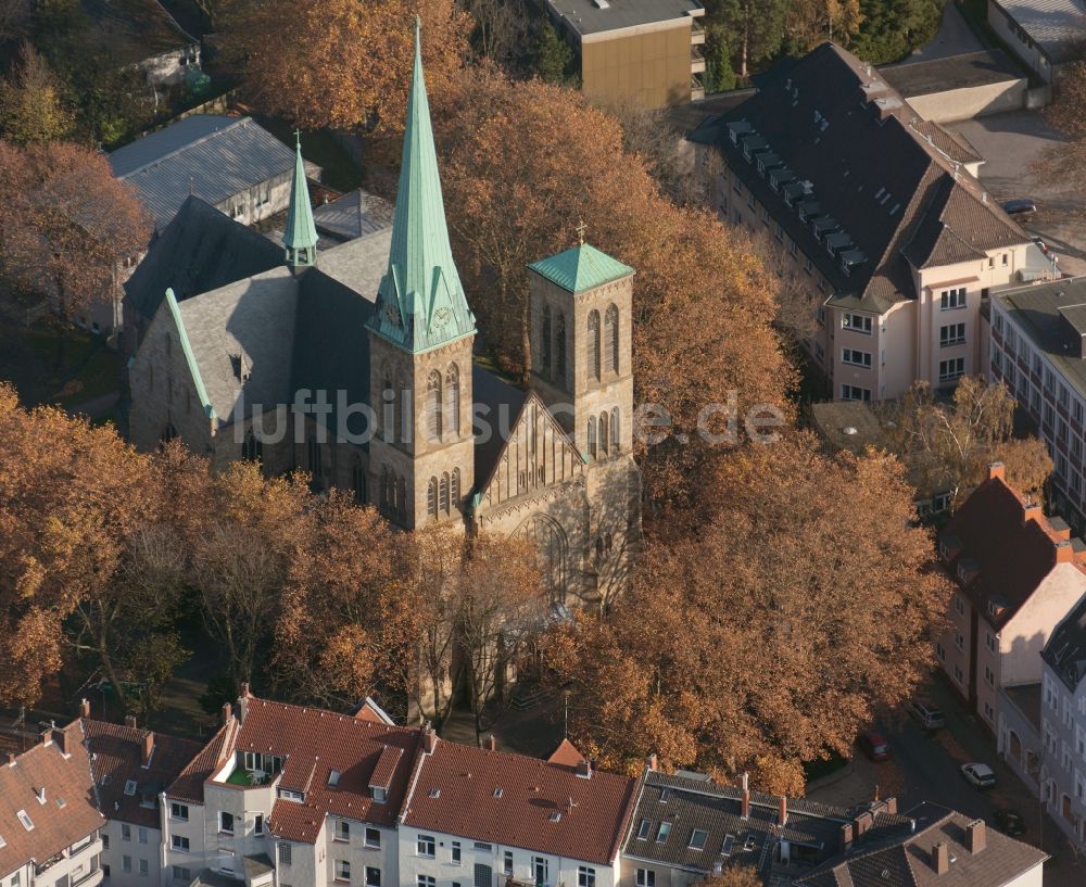 Herne von oben - Herz-Jesu-Kirche in Herne im Bundesland Nordrhein-Westfalen