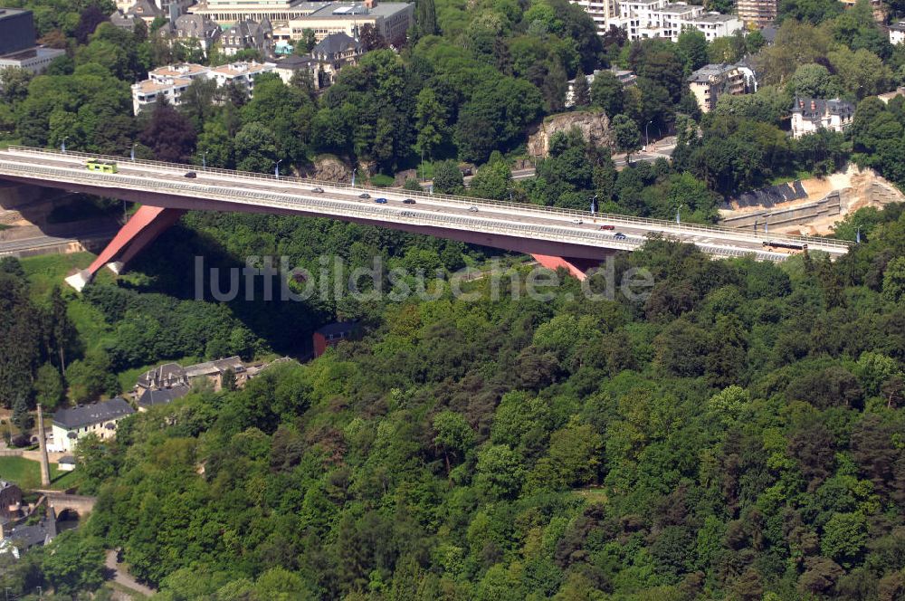 Luftaufnahme Luxemburg - Herzogin-Charlotte Brücke