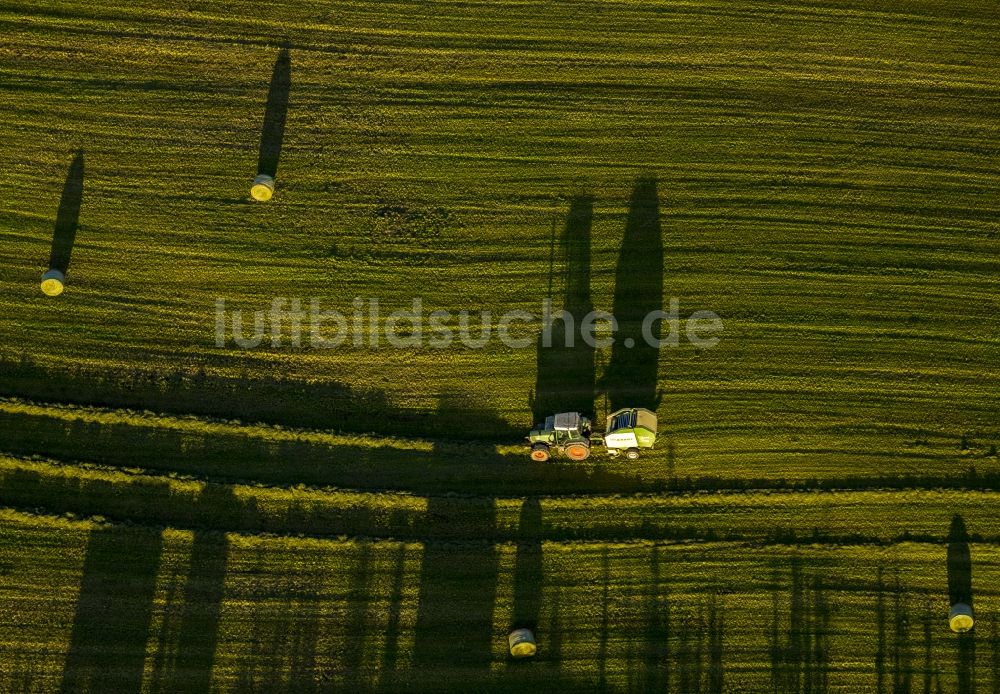 Luftaufnahme Brilon - Heuernte in Brilon im Bundesland Nordrhein-Westfalen