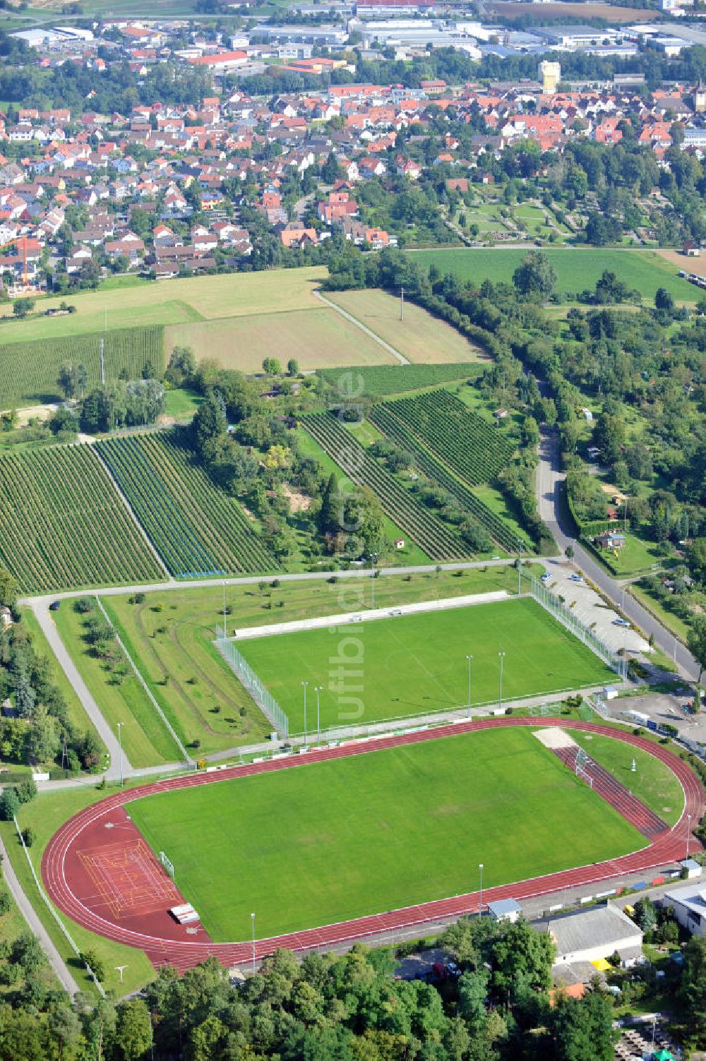 Leingarten von oben - Heuschelberg-Stadion in Leingarten in Baden-Württemberg