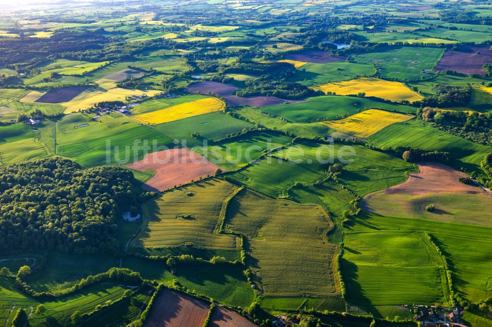 Luftbild Blekendorf - Hügellandschaft in Blekendorf im Bundesland Schleswig-Holstein, Deutschland