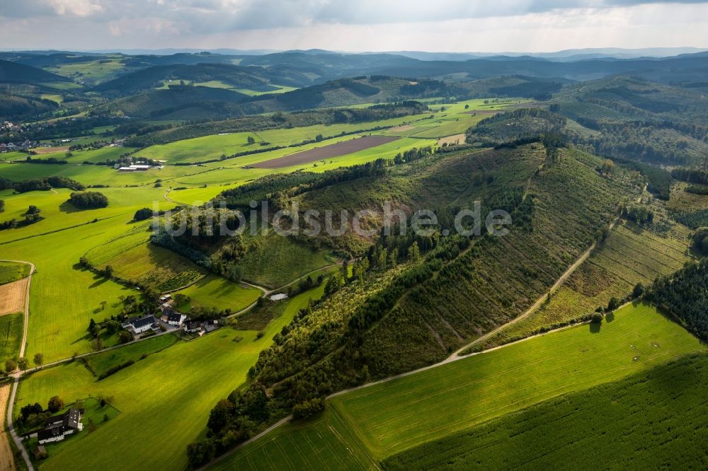 Luftbild Sundern (Sauerland) - Hügelrücken in der Nähe von Amecke in Sundern (Sauerland) im Bundesland Nordrhein-Westfalen