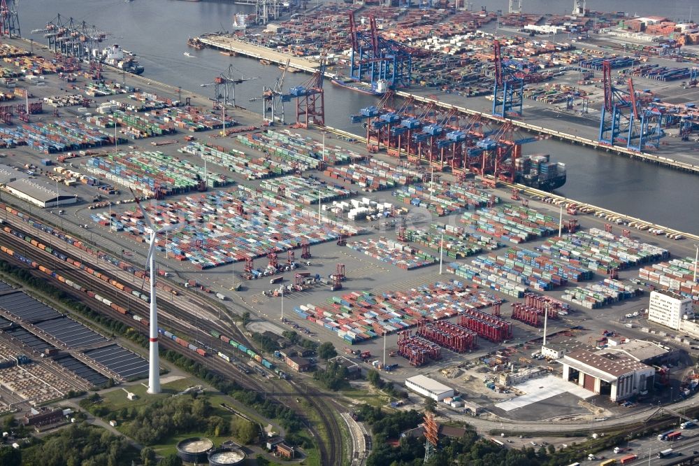 Luftbild Hamburg - HHLA Container Terminal Tollerort am Hamburger Hafen