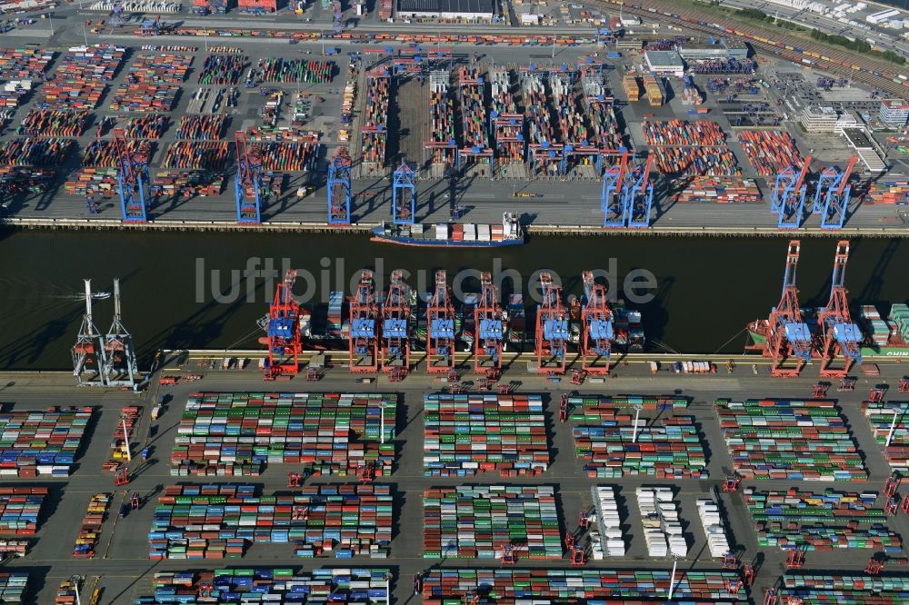 Luftaufnahme Hamburg - HHLA Container Terminal Tollerort am Hamburger Hafen