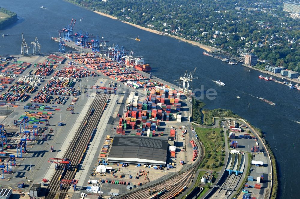 Hamburg von oben - HHLA Logistics Container Terminal Burchardkai am Hamburger Hafen in Hamburg