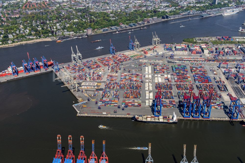 Luftbild Hamburg - HHLA Logistics Container Terminal Burchardkai am Hamburger Hafen in Hamburg