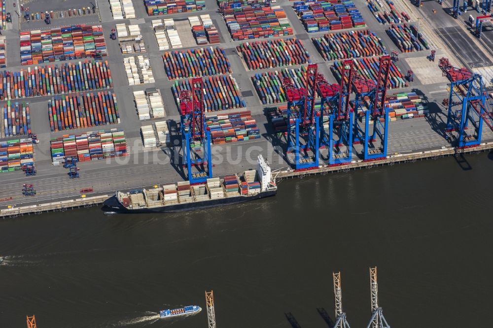 Luftaufnahme Hamburg - HHLA Logistics Container Terminal Burchardkai am Hamburger Hafen in Hamburg