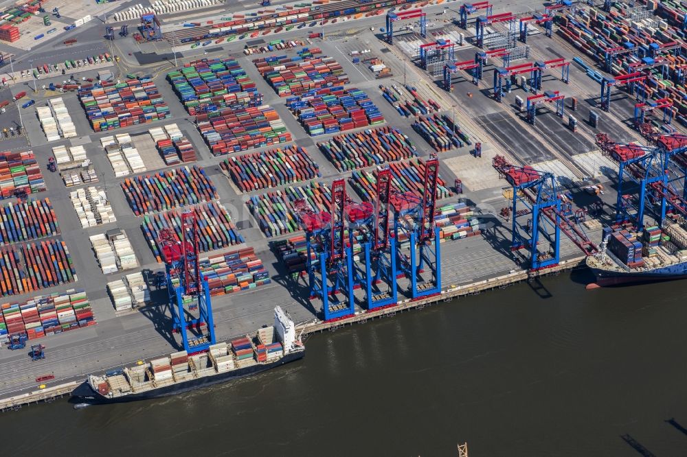 Hamburg von oben - HHLA Logistics Container Terminal Burchardkai am Hamburger Hafen in Hamburg