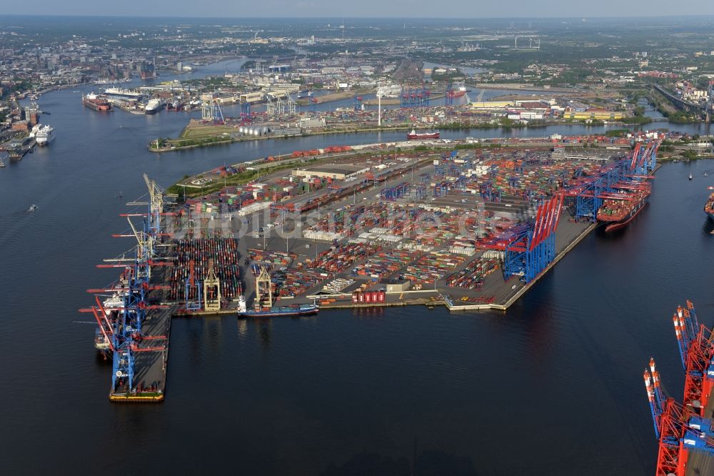 Luftaufnahme Hamburg - HHLA Logistics Container Terminal Burchardkai am Hamburger Hafen in Hamburg