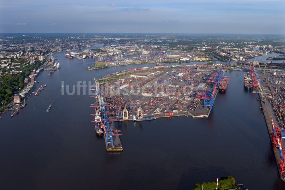 Hamburg von oben - HHLA Logistics Container Terminal Burchardkai am Hamburger Hafen in Hamburg