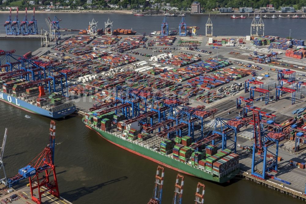 Luftbild Hamburg - HHLA Logistics Container Terminal Burchardkai am Hamburger Hafen in Hamburg