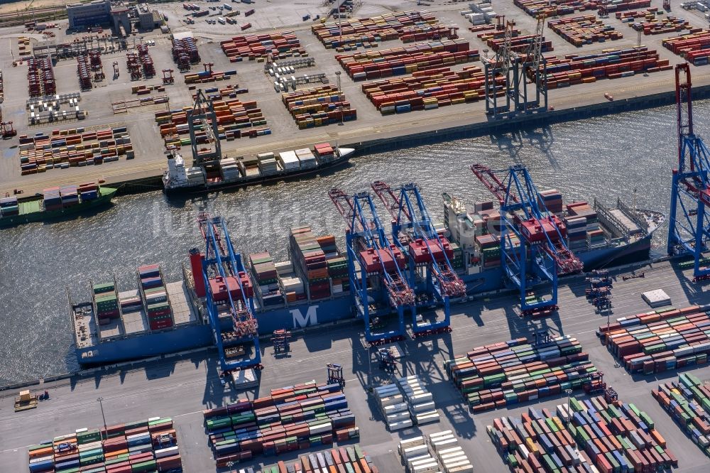 Luftaufnahme Hamburg - HHLA Logistics Container Terminal Burchardkai am Hamburger Hafen in Hamburg