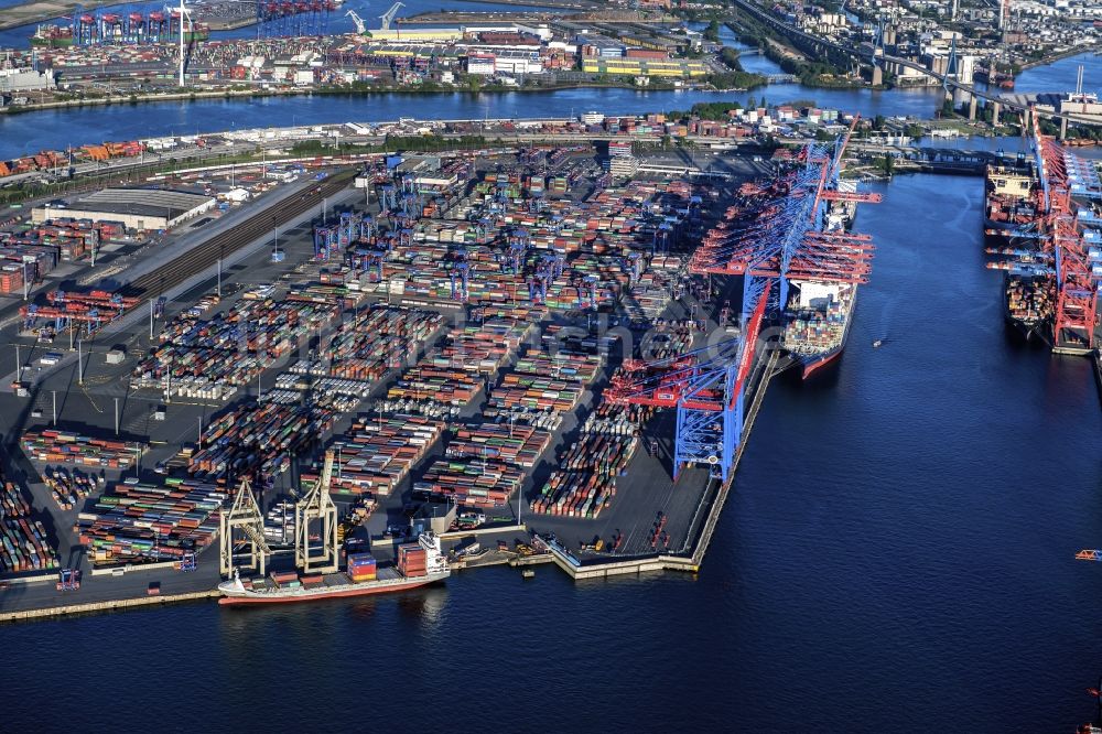 Hamburg von oben - HHLA Logistics Container Terminal Burchardkai am Hamburger Hafen in Hamburg