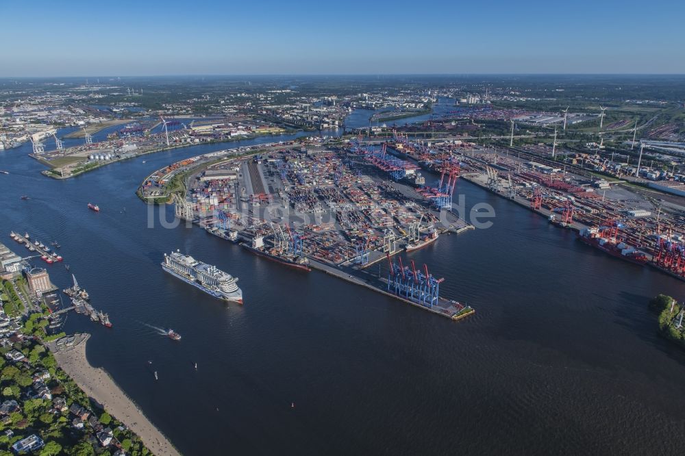 Luftaufnahme Hamburg - HHLA Logistics Container Terminal Burchardkai am Hamburger Hafen in Hamburg