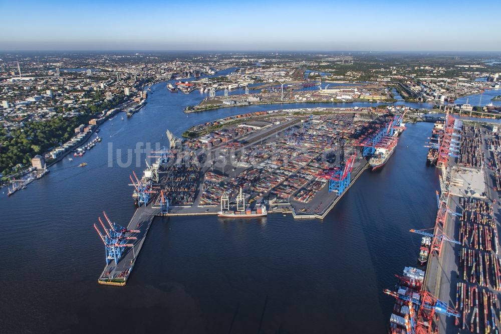 Luftbild Hamburg - HHLA Logistics Container Terminal Burchardkai am Hamburger Hafen in Hamburg