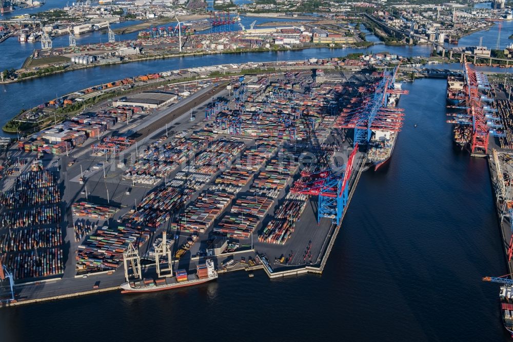 Luftaufnahme Hamburg - HHLA Logistics Container Terminal Burchardkai am Hamburger Hafen in Hamburg