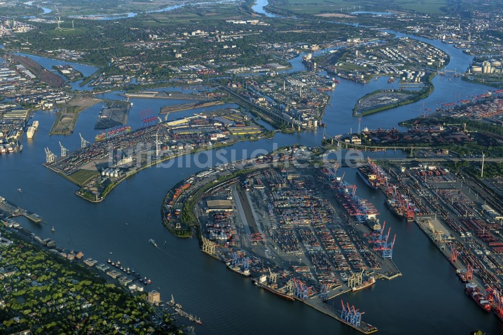 Luftaufnahme Hamburg - HHLA Logistics Container Terminal Burchardkai am Hamburger Hafen in Hamburg