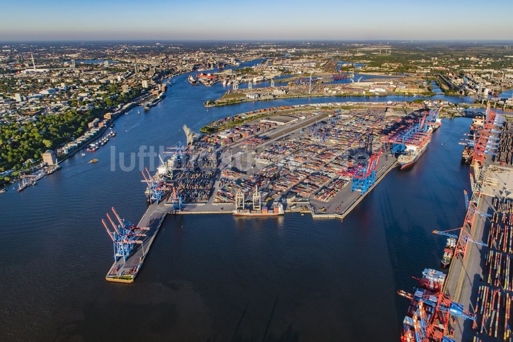 Luftaufnahme Hamburg - HHLA Logistics Container Terminal Burchardkai am Hamburger Hafen in Hamburg