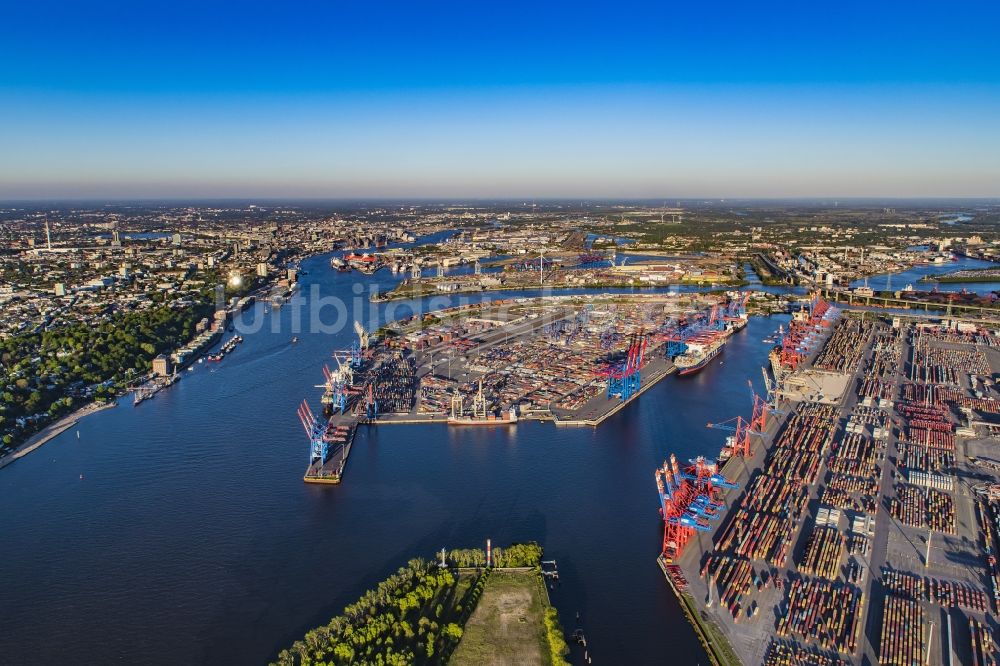 Luftbild Hamburg - HHLA Logistics Container Terminal Burchardkai am Hamburger Hafen in Hamburg