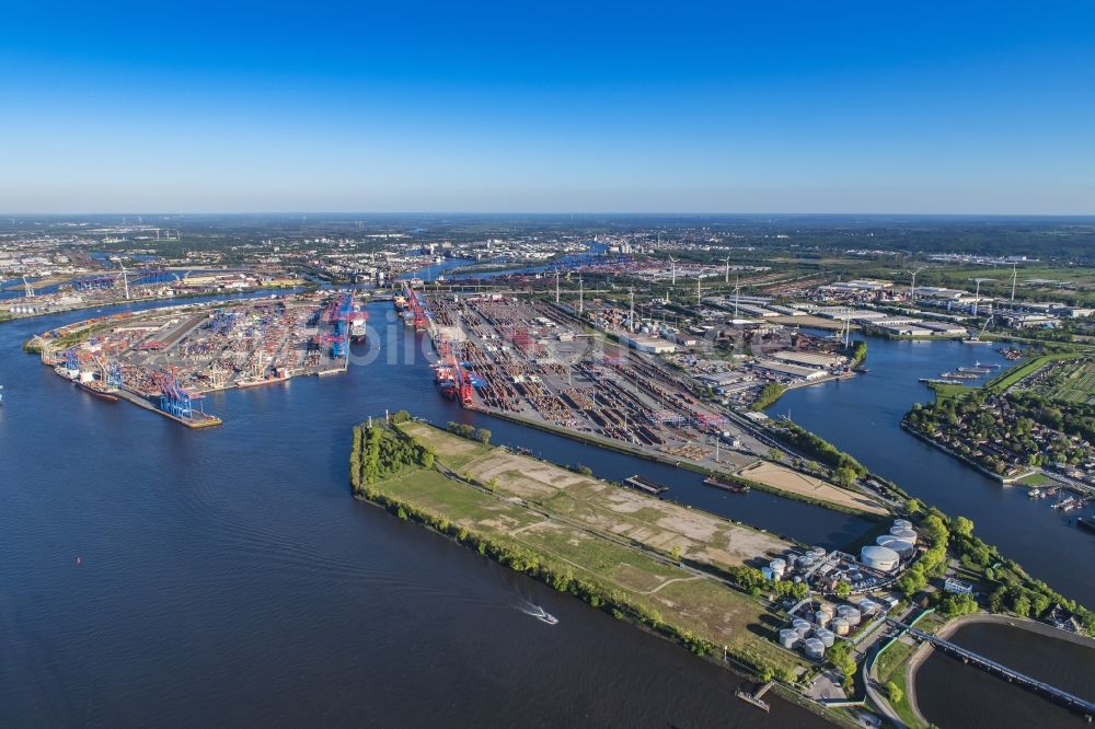 Luftaufnahme Hamburg - HHLA Logistics Container Terminal Burchardkai am Hamburger Hafen in Hamburg