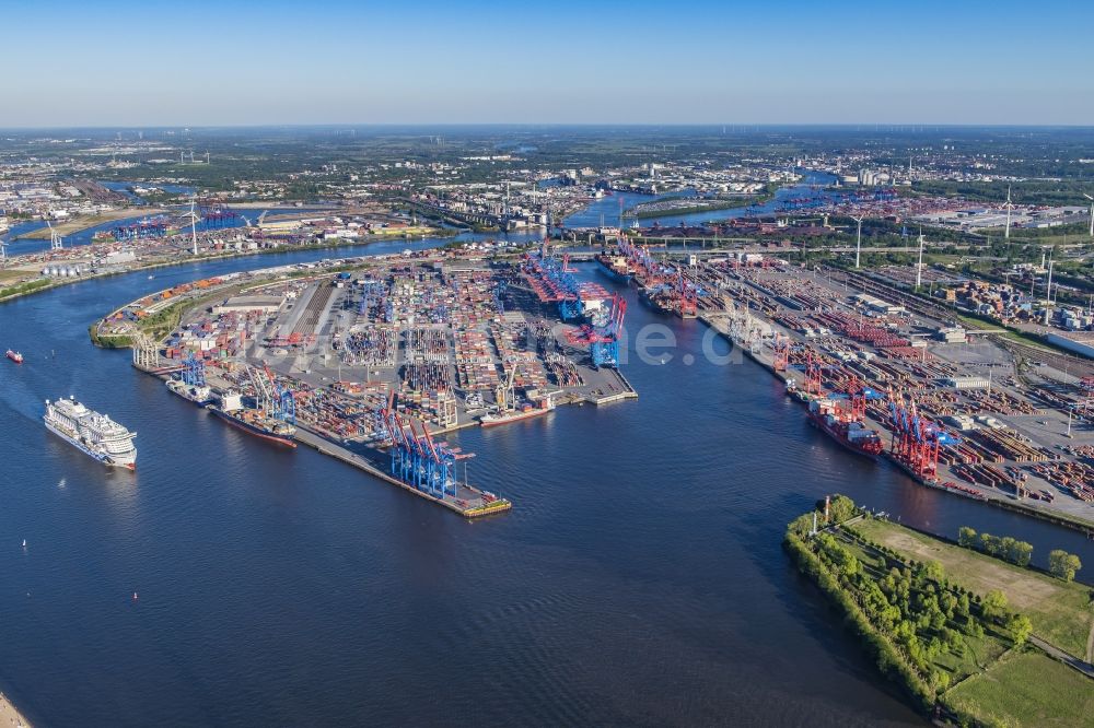 Hamburg von oben - HHLA Logistics Container Terminal Burchardkai am Hamburger Hafen in Hamburg