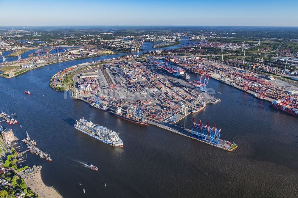 Luftaufnahme Hamburg - HHLA Logistics Container Terminal Burchardkai am Hamburger Hafen in Hamburg