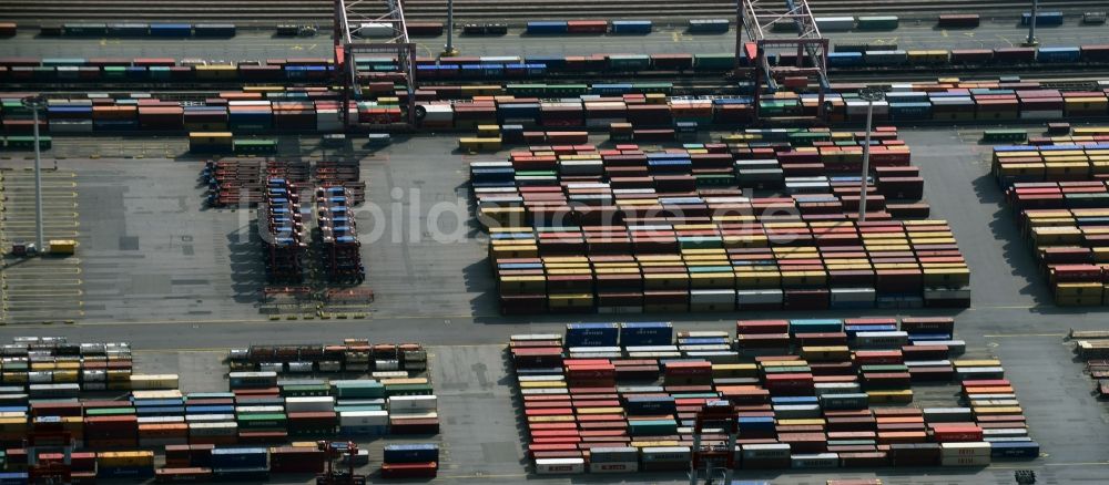 Luftbild Hamburg - HHLA Logistics Container Terminal Burchhardkai am Hamburger Hafen / Waltershofer Hafen in Hamburg