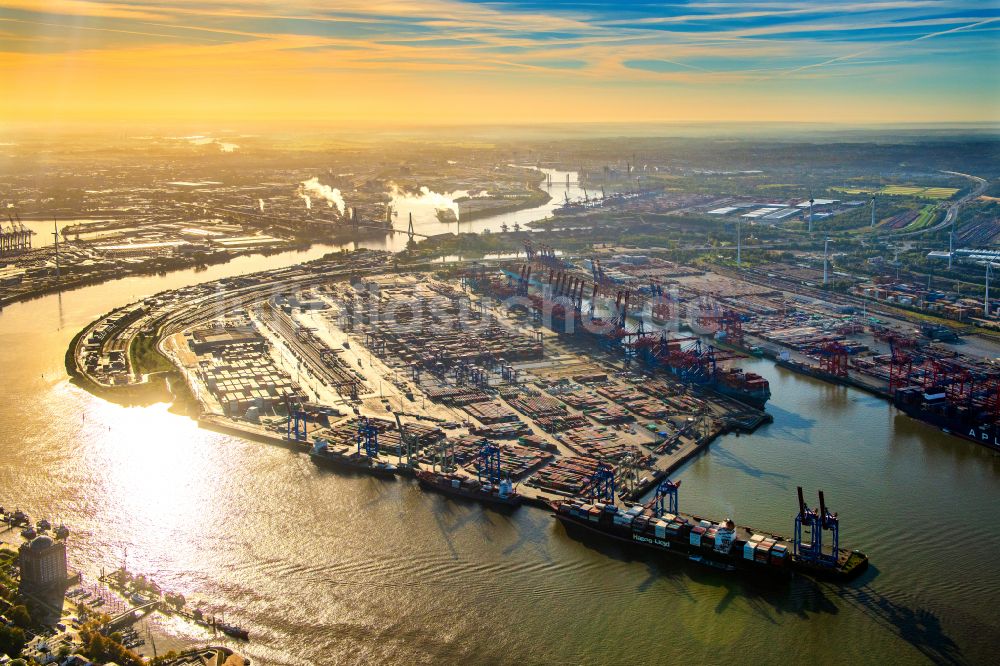 Luftbild Hamburg - HHLA Logistics Container Terminal am Waltershofer Hafen in Hamburg