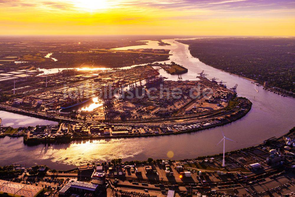 Hamburg aus der Vogelperspektive: HHLA Logistics Container Terminal am Waltershofer Hafen in Hamburg