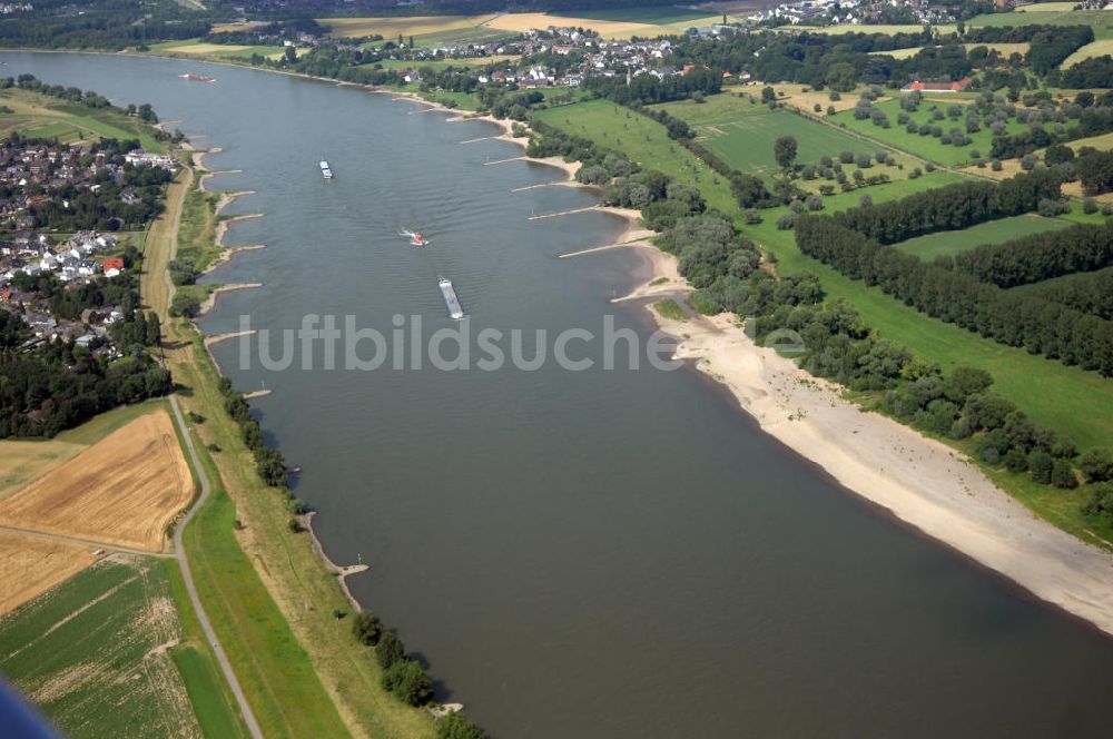 Luftbild Düsseldorf - Himmelgeister Rheinbogen in Düsseldorf