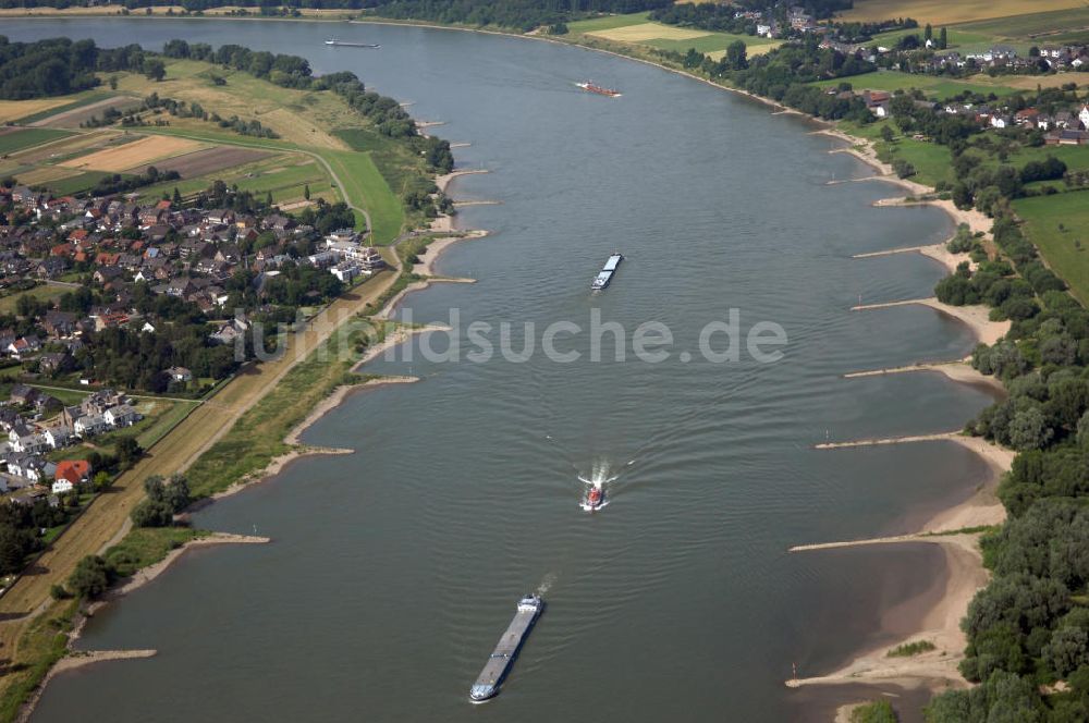 Luftaufnahme Düsseldorf - Himmelgeister Rheinbogen in Düsseldorf