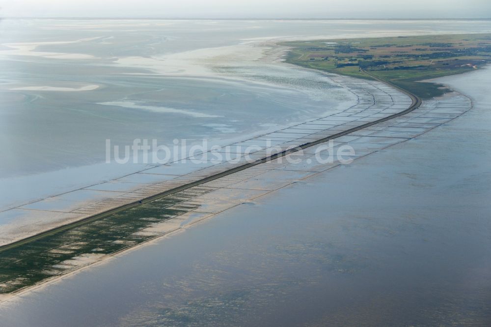 Luftbild Sylt - Hindenburgdamm zur Insel Sylt im Bundesland Schleswig-Holstein