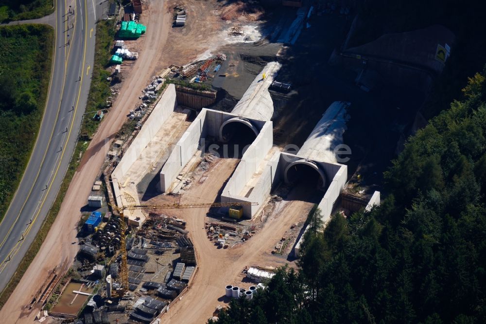 Luftbild Helsa - Hirschhagen- Autobahn- Tunnelbauwerk der BAB A44 in Helsa im Bundesland Hessen