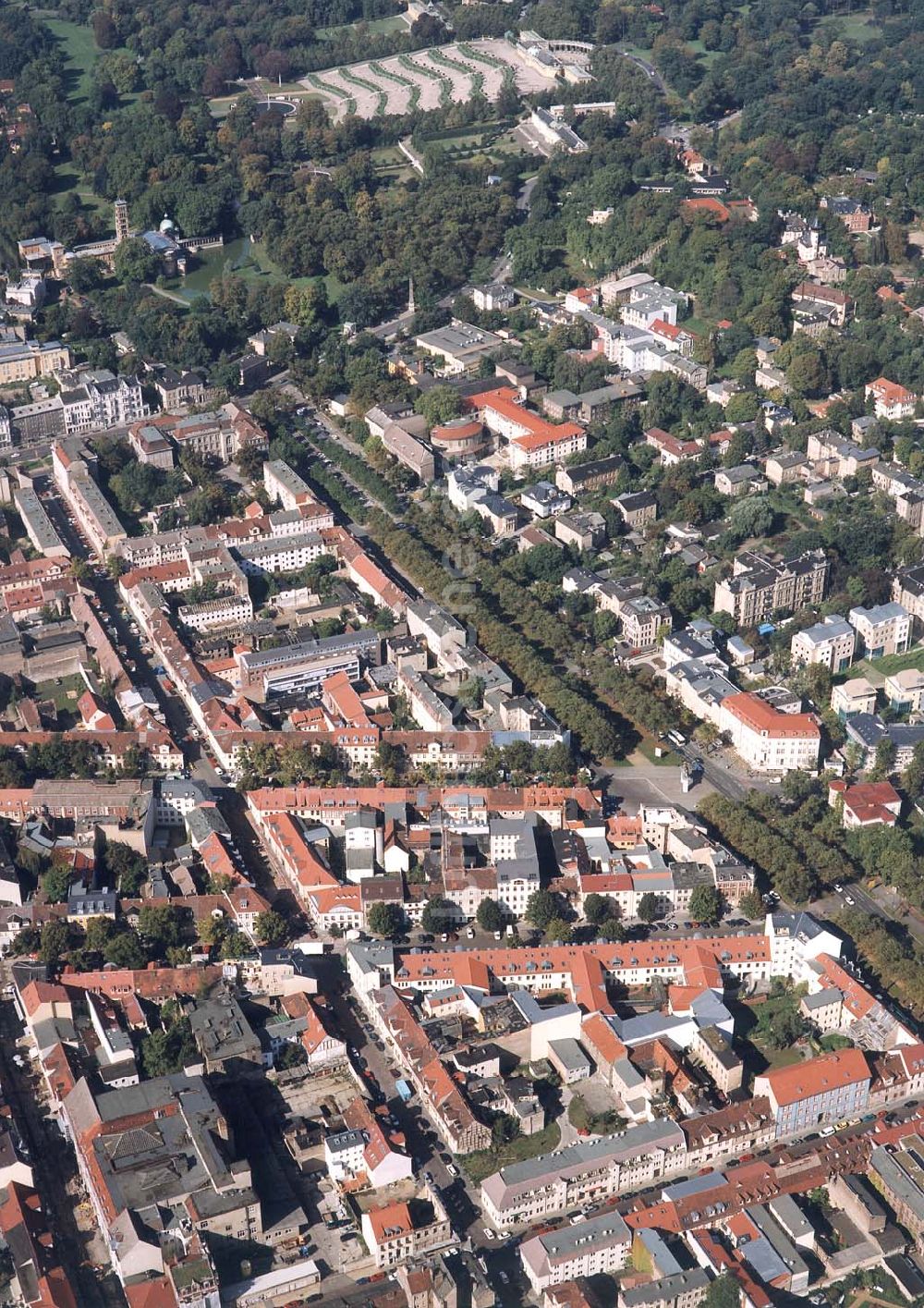 Potsdam von oben - Historische Altbauwohnsiedlung an der Potsdamer Jägerstraße