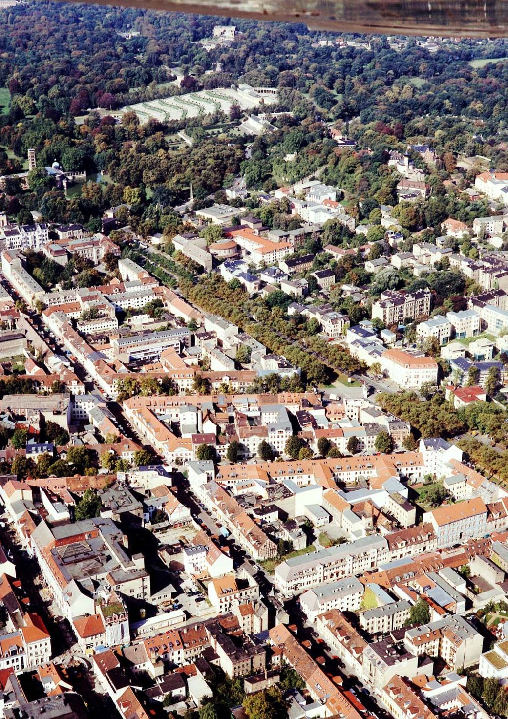 Potsdam von oben - Historische Altbauwohnsiedlung an der Potsdamer Jägerstraße / Brandenburger Straße