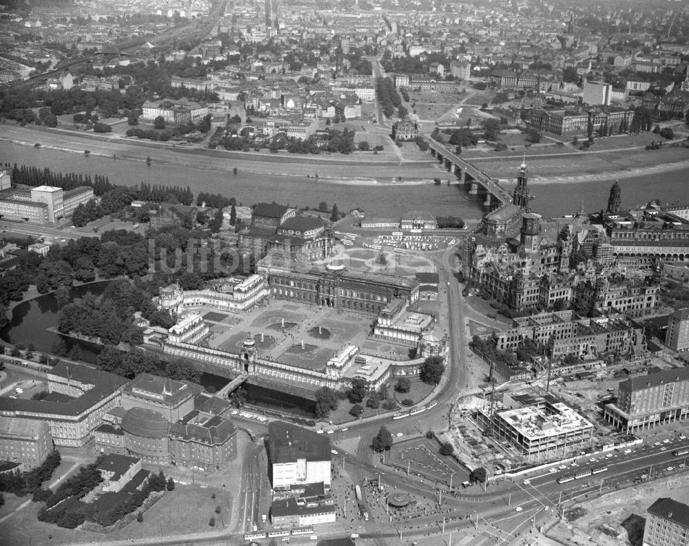 Dresden von oben - Historische Altstadt von Dresden