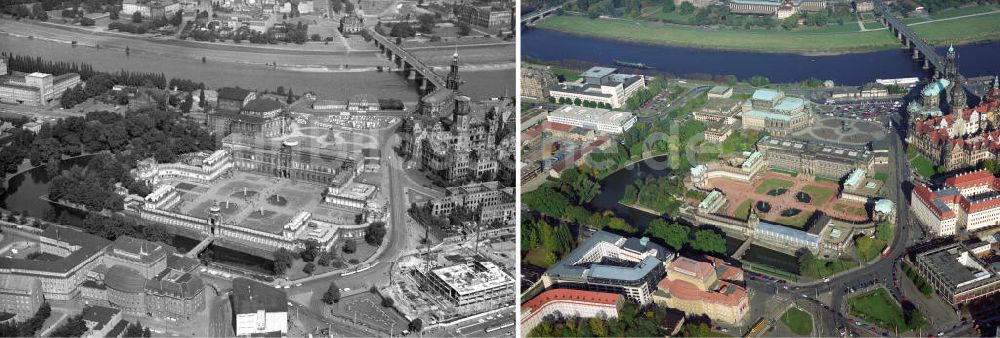 Luftbild Dresden - Historische Altstadt von Dresden