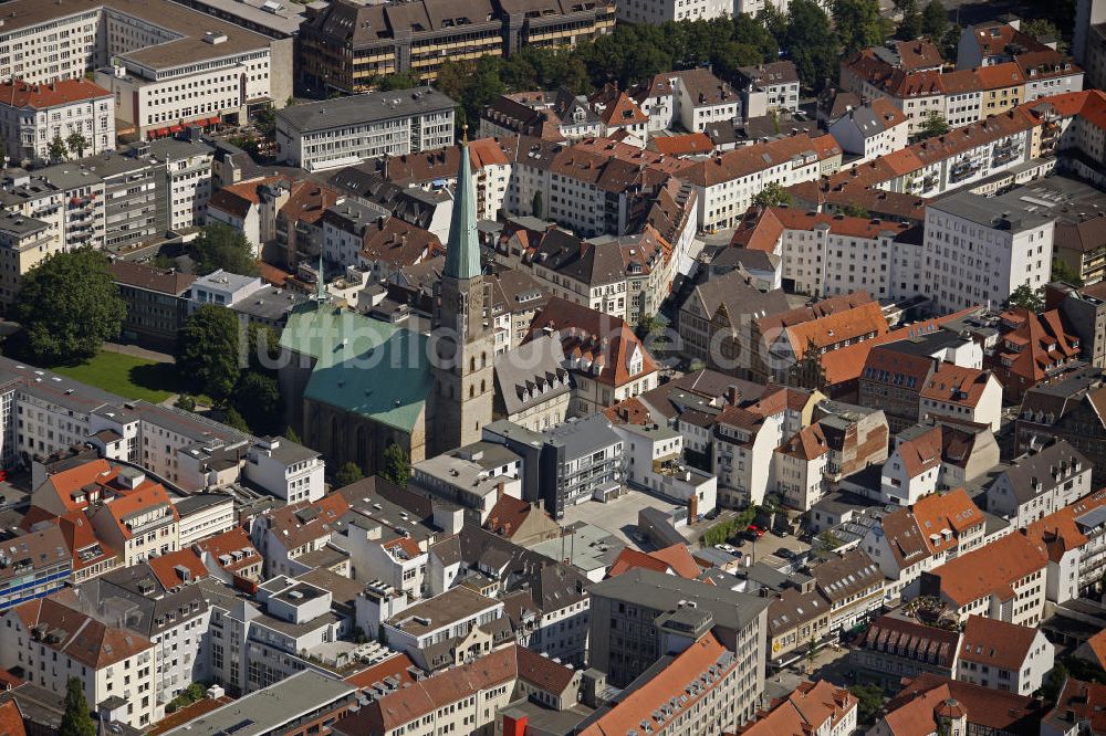 Bielefeld aus der Vogelperspektive: Historische Altstadt und Nicolaikirche Bielefeld