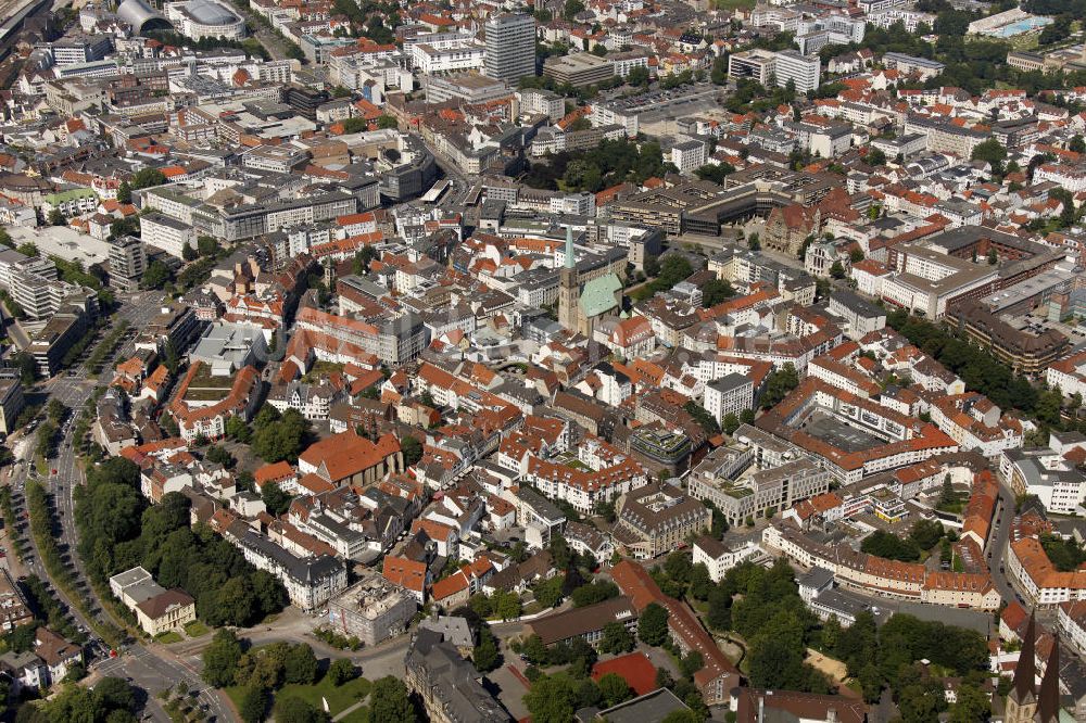 Bielefeld von oben - Historische Altstadt und Nicolaikirche Bielefeld