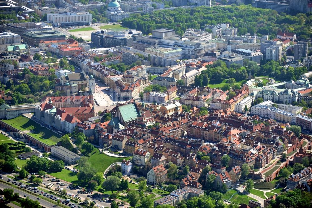 Warschau von oben - Historische Altstadt von Warschau / Warszawa in Polen