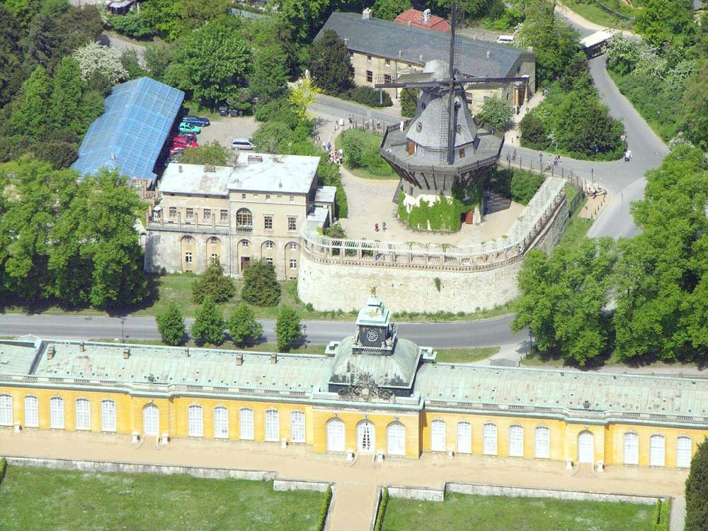 Potsdam / BRB von oben - Historische Mühle