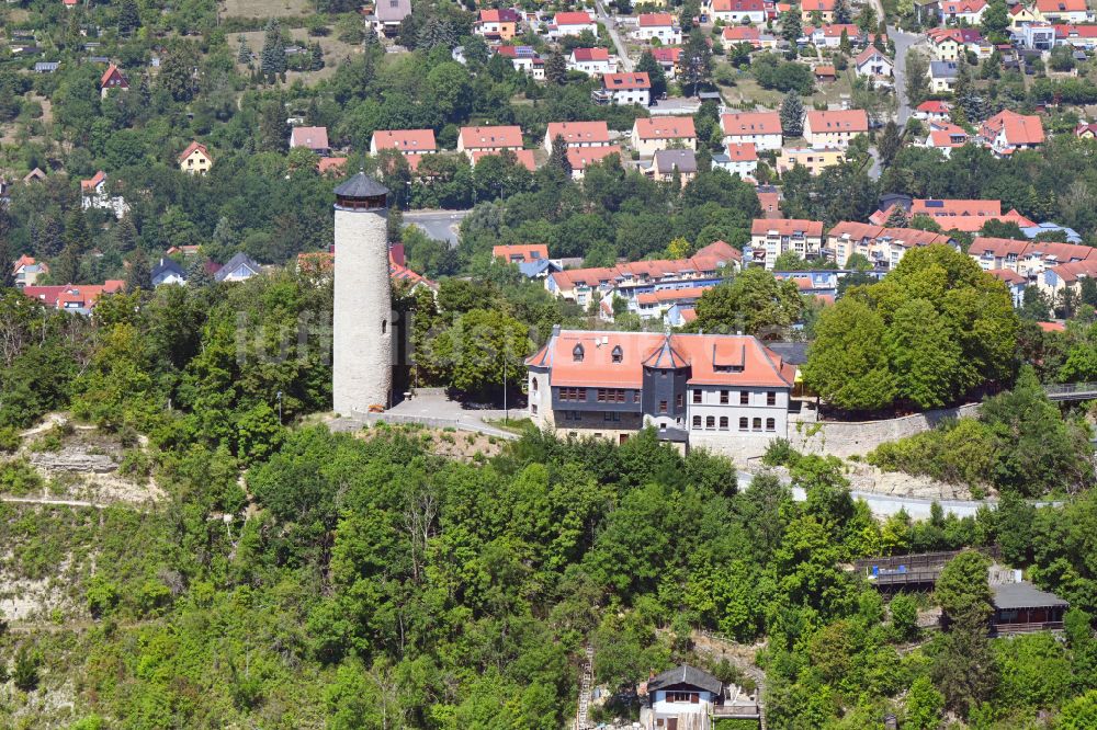 Ziegenhain aus der Vogelperspektive: Historische Sehenswürdigkeit Fuchsturm in Ziegenhain im Bundesland Thüringen, Deutschland