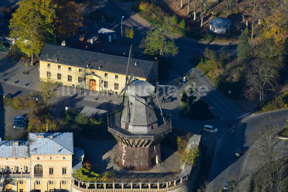 Potsdam von oben - Historische Windmühle an der Maulbeerallee in Potsdam im Bundesland Brandenburg, Deutschland