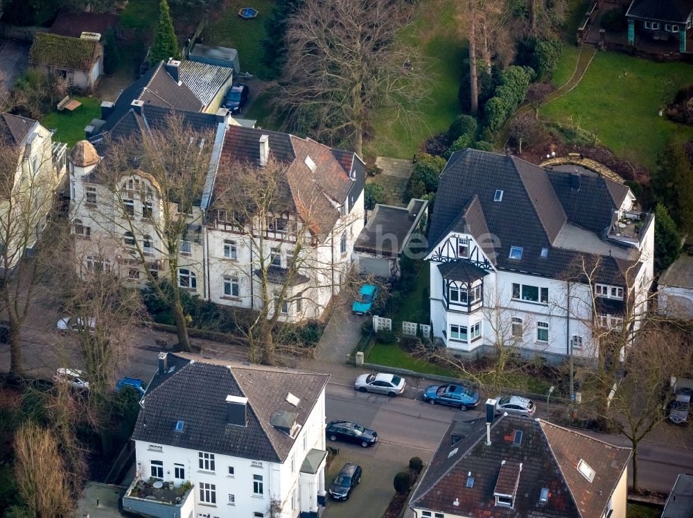 Luftbild Bochum - Historische Wohnhäuser und Bürgerhäuser mit Garten an der Graf-Adolf-Straße in Wattenscheid im Bundesland Nordrhein-Westfalen