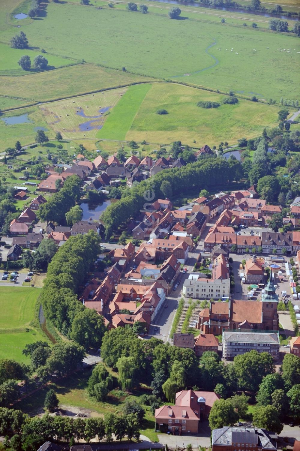 Luftbild Boizenburg - Historischer Stadtkern von Boizenburg im Bundesland Mecklenburg-Vorpommern