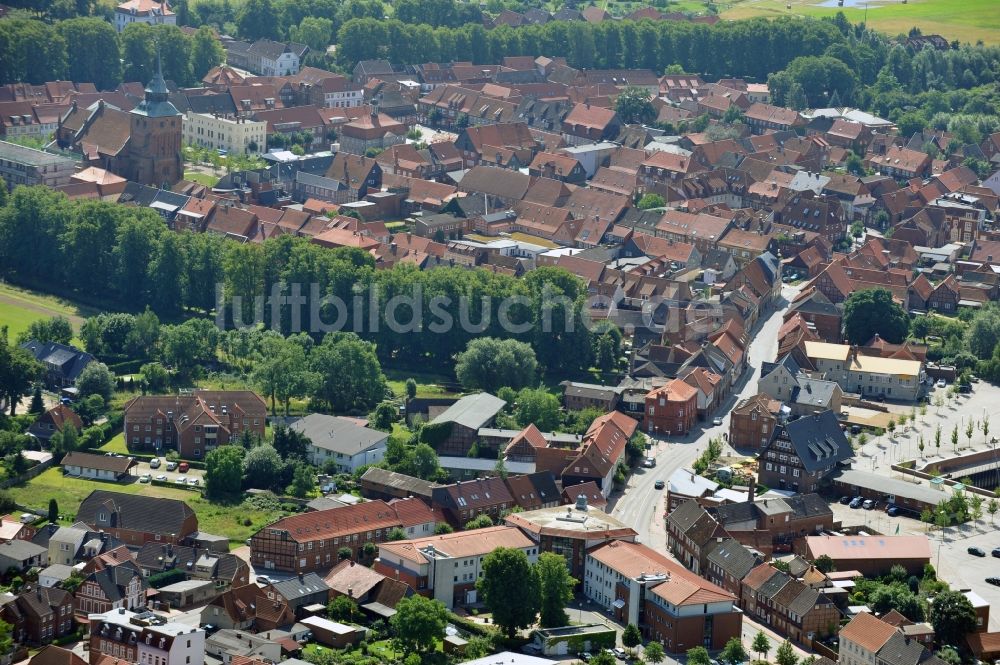 Boizenburg aus der Vogelperspektive: Historischer Stadtkern von Boizenburg im Bundesland Mecklenburg-Vorpommern