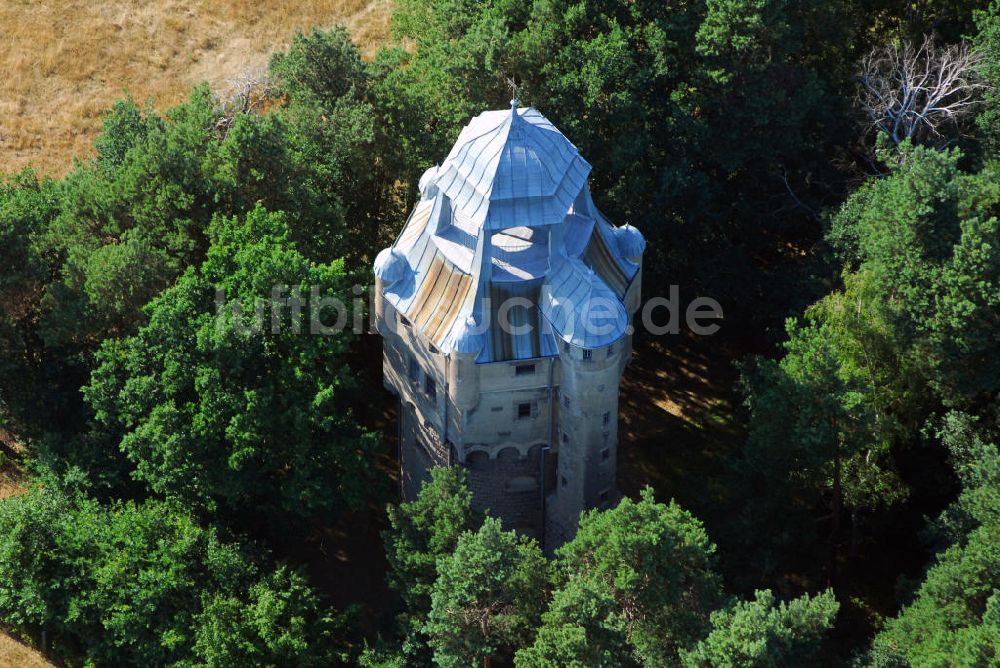 Luftaufnahme Bad Schmiedeberg - Historischer Wasserturm in Bad Schmiedeberg