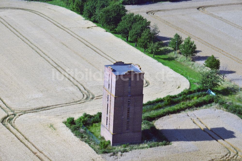 Luftbild Langendorf - Historischer Wasserturm Obergreißlau am Ortsrand von Langendorf in Sachsen-Anhalt