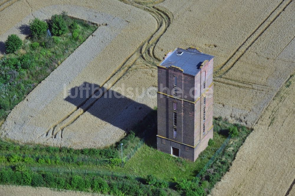 Luftaufnahme Langendorf - Historischer Wasserturm Obergreißlau am Ortsrand von Langendorf in Sachsen-Anhalt